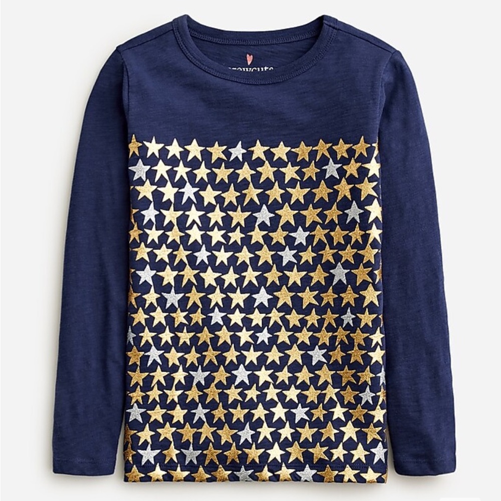 NWT Crewcuts Long Sleeve Tiny Stars Graphic Long Sleeve Shirt